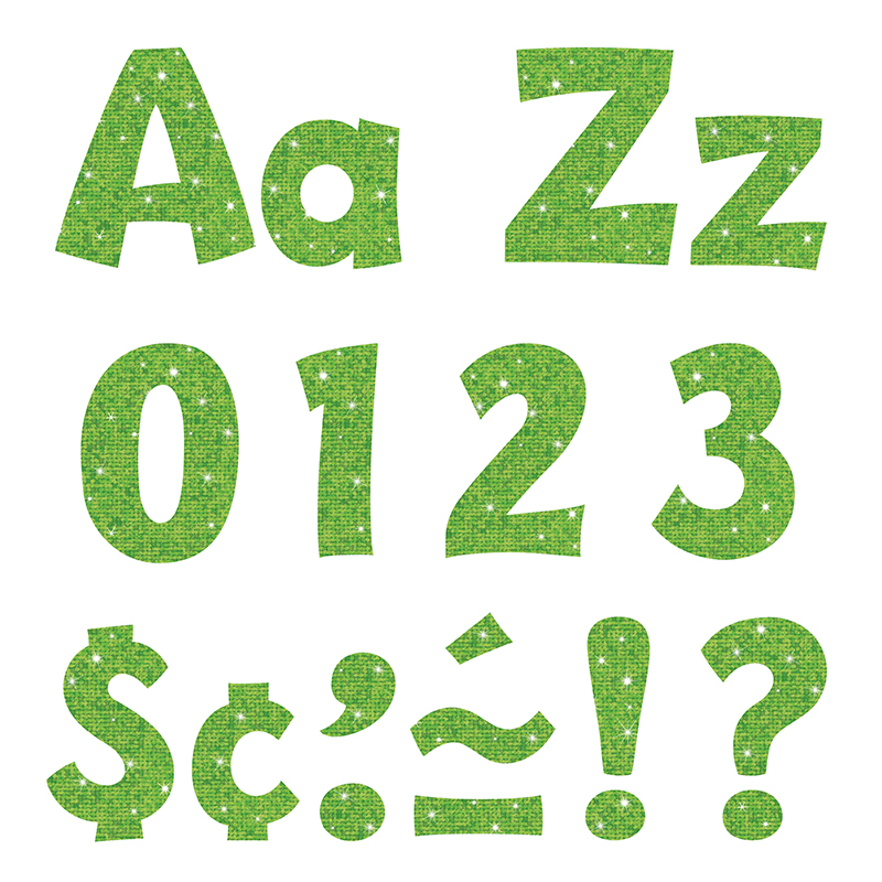 4In Ready Letters Lime Sparkle  T-79782