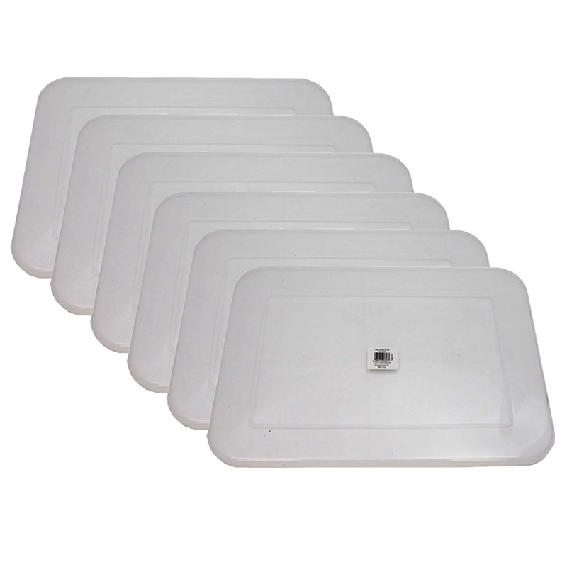 Large Clear Plastic Storage Bin Lids 6-Pack - TCR32268