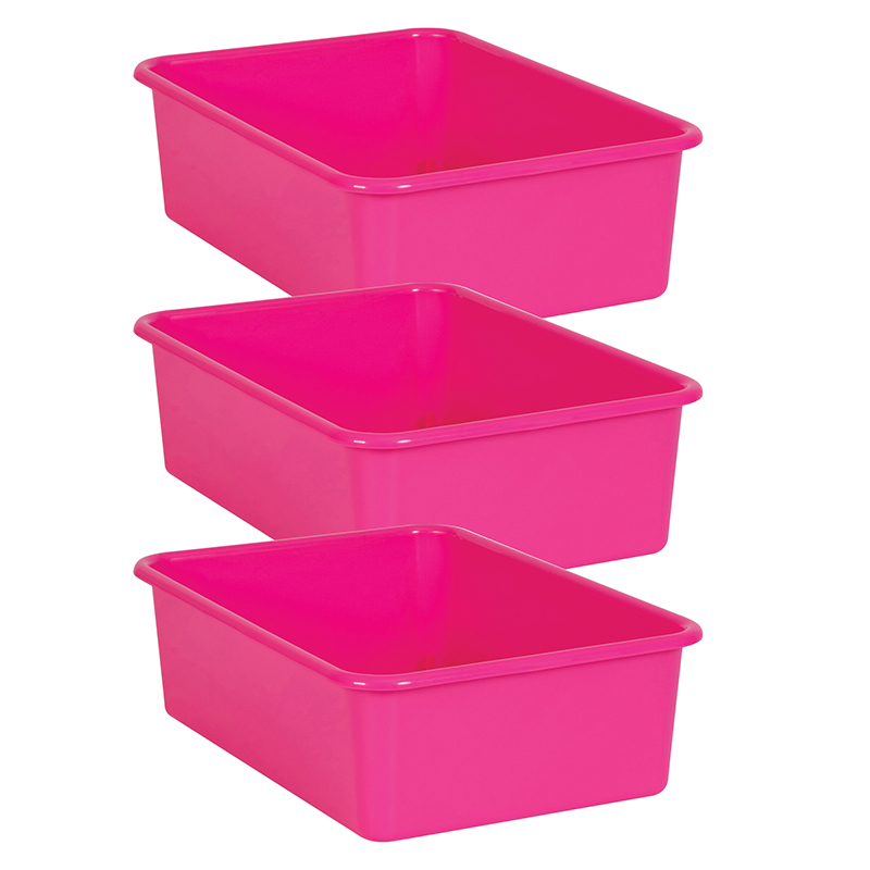 Pink Large Plastic Storage Bin - TCR20408