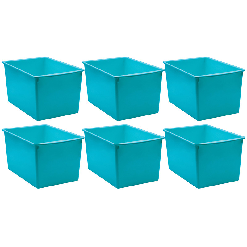 Teacher Created Resources Multi-Purpose Bin, Teal, Plastic, 6 PK TCR20428