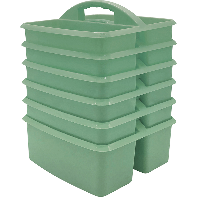 Eucalyptus Green Small Plastic Storage Bin 6 Pack