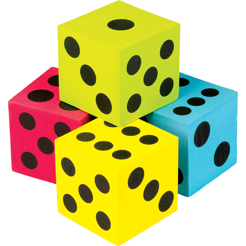 Pair of 2 Inch Foam Hanging Dice (Light Blue/Green)