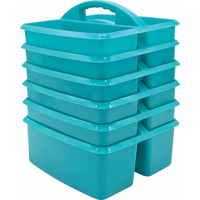 Teacher Created Resources Teal Small Plastic Storage Bin, Pack of 6