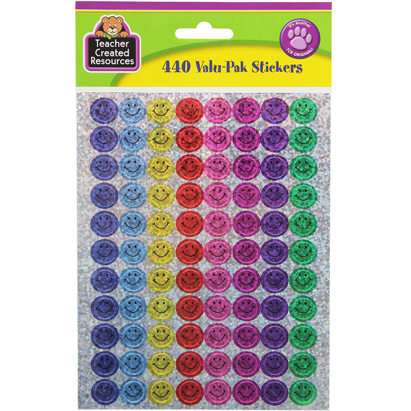 Teacher Created Resources Happy Face Sparkle Mini Stickers Valu-Pak