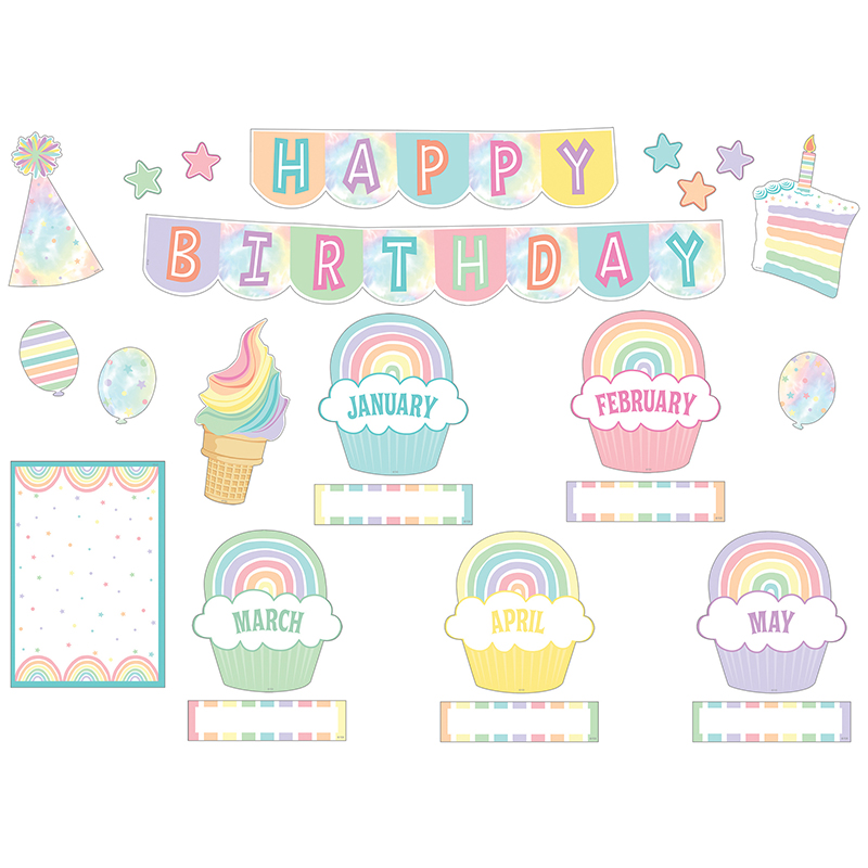 Teacher Created Resources® Pastel Pop Happy Birthday Mini Bulletin ...