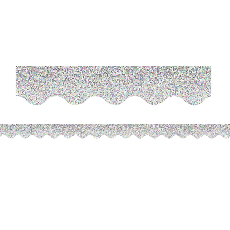 Trimming. Wide border of metallic silver lace in all-over small scale  repeated diamond shape, divided at intervals with a stripe. Outer edge is  scalloped Stock Photo - Alamy